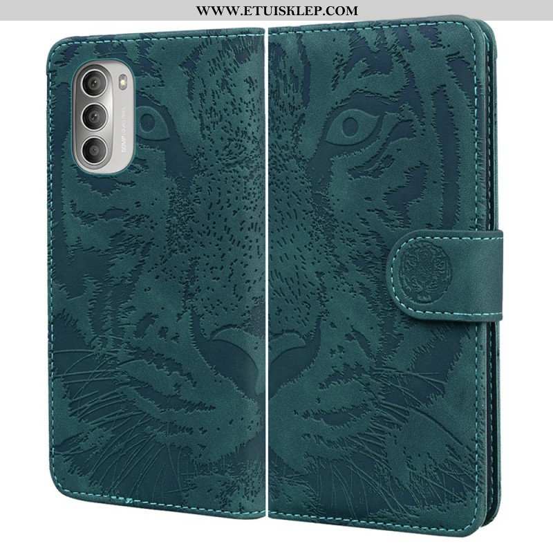 Etui Folio do Moto G51 5G Nadruk Twarzy Tygrysa